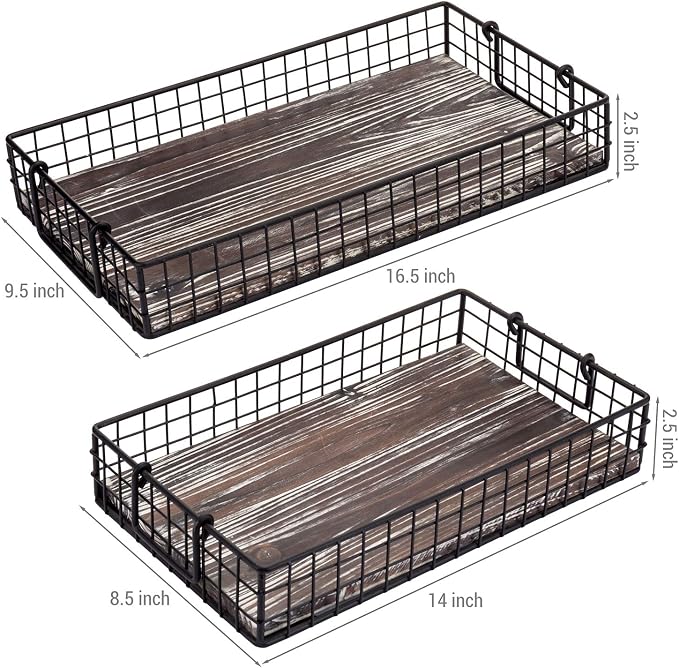 MyGift 16 and 14 Inch Large Nesting Countertop Storage Baskets - Image 5
