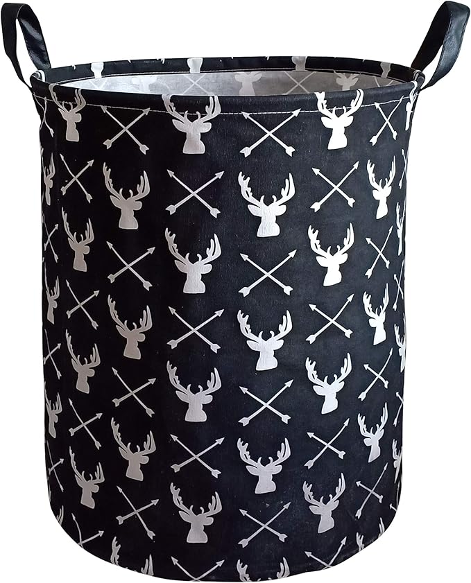 KUNRO Round Laundry Gift Basket Storage Hamper, Clothes Storage Organizer Bins by KUNRO