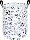 KUNRO Round Laundry Gift Basket Storage Hamper, Clothes Storage Organizer Bins by KUNRO