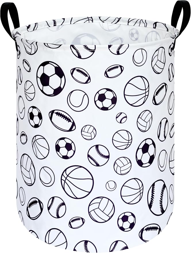 KUNRO Round Laundry Gift Basket Storage Hamper, Clothes Storage Organizer Bins by KUNRO