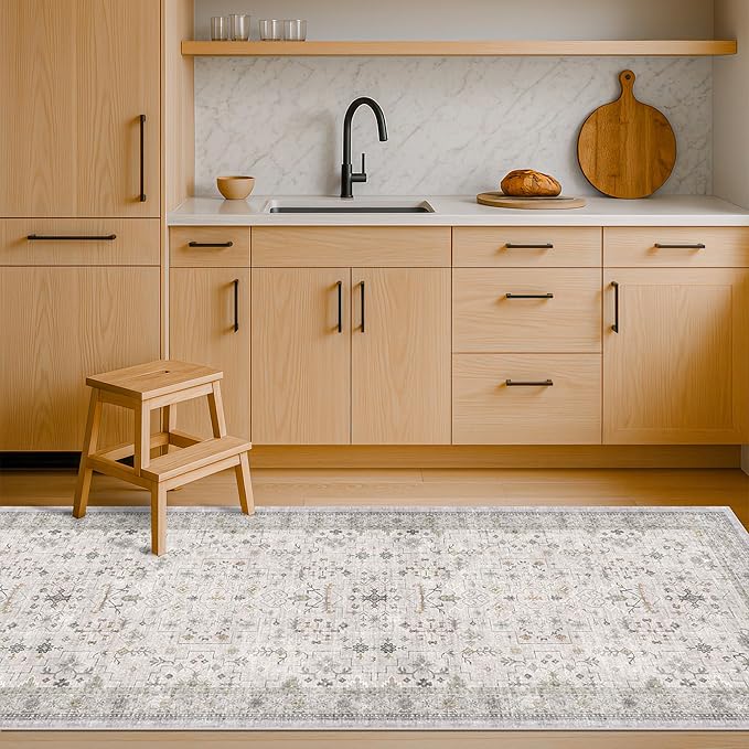 Light Gray Washable 2'6"x8' Wide Runner Rugs by HazoHaus