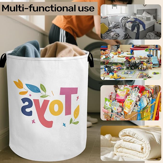 Toys Foldable Canvas Laundry Basket - Image 6