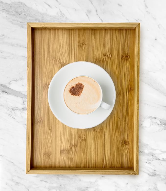 Bam & Boo Natural Bamboo Serving Tray Modern Rectangular - Image 3