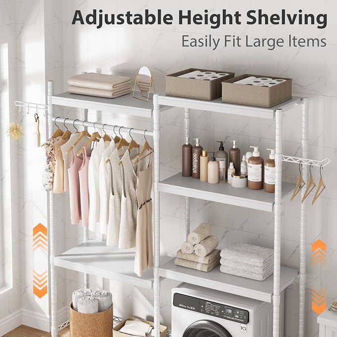 GAOMON Over The Washer and Dryer Storage Shelf, 5-Tier Adjustable Laundry - Image 2