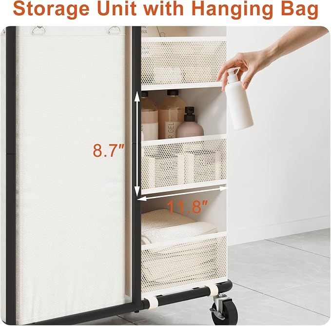 WOWLIVE Laundry Sorter with Wheels 100L Rolling Laundry Hamper with Hanging and - Image 4