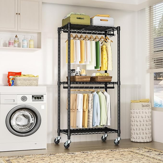 FUTASSI P3 Mini Rolling Clothes Rack, Clothing Racks - Image 3