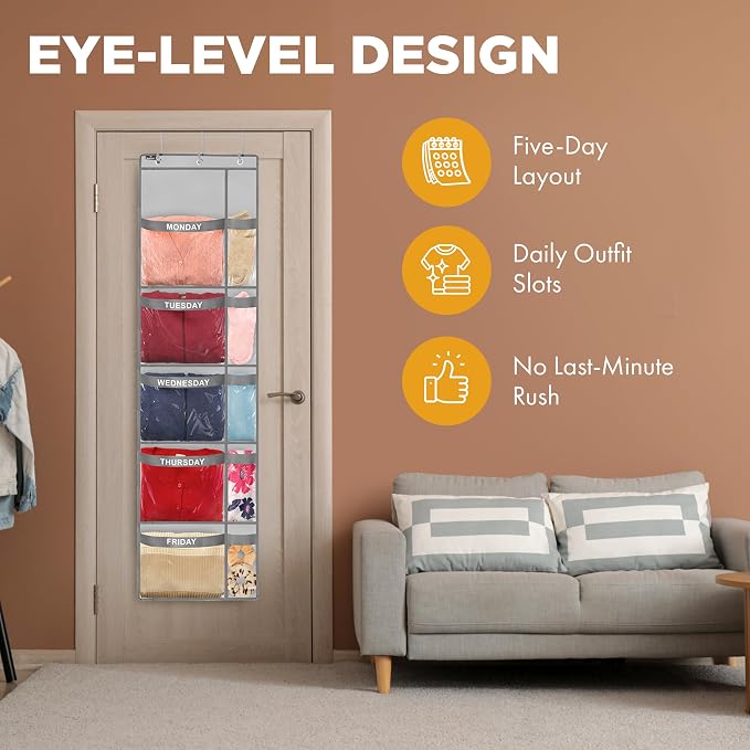 Over the Door Weekly Clothes Organizer - Image 6