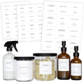 Clean-Modern White Preprinted Bathroom Labels by PaperPear