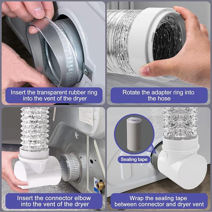 Dryer Vent Hose Duct Connector kit 90 Degree Elbow - Image 8