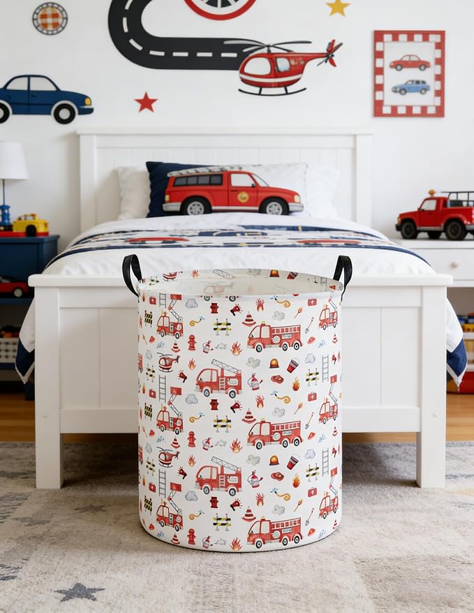 Fire engine Laundry Hamper, Kids Storage Basket - Image 4