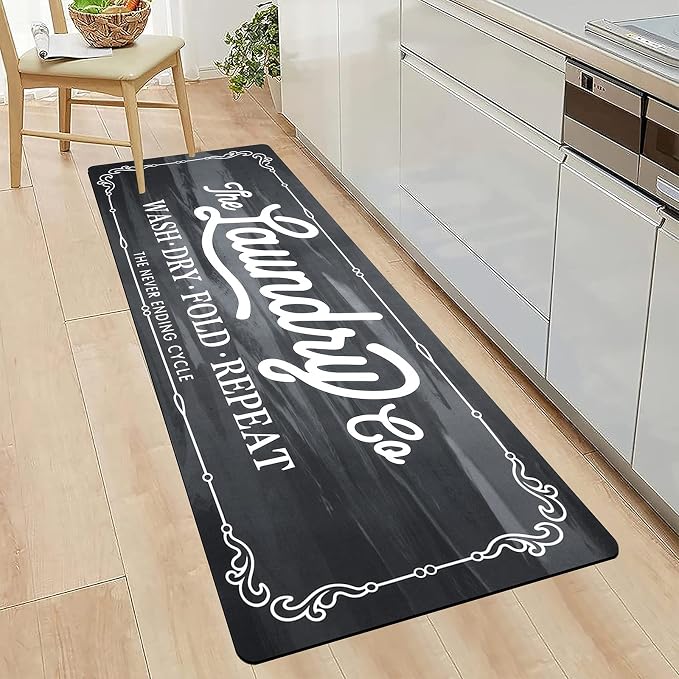Pauwer Laundry Room Rug Runner 20"x48" Waterproof Rubber Laundry Mat Non Slip - Image 6