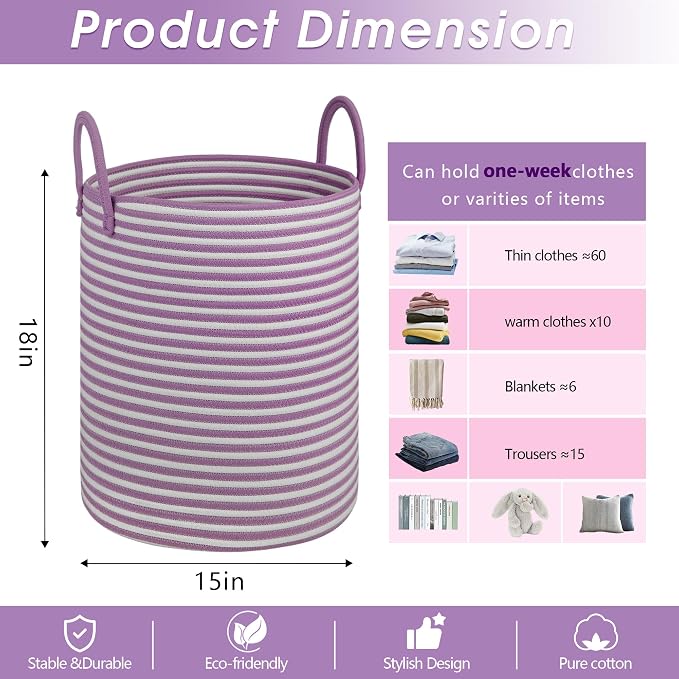Large Laundry Basket, Laundry Hamper, baby hamper, Nursery Blanket Storage - Image 2