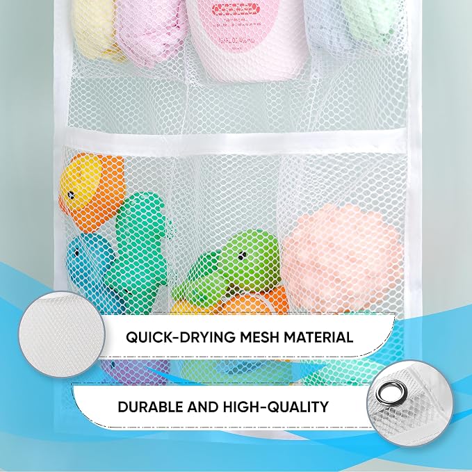 Handy Laundry Shower Curtain Bathroom Organizer -9 Pockets- Perfect - Image 5