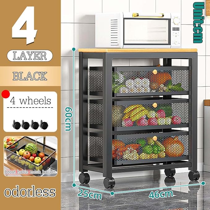 Compact Sideboard Storage Trolley Cabinet. Tall Larder Cupboard - Image 2