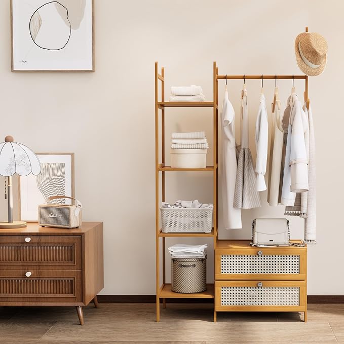 Bamboo Clothes Rack, Garment Rack - Image 2