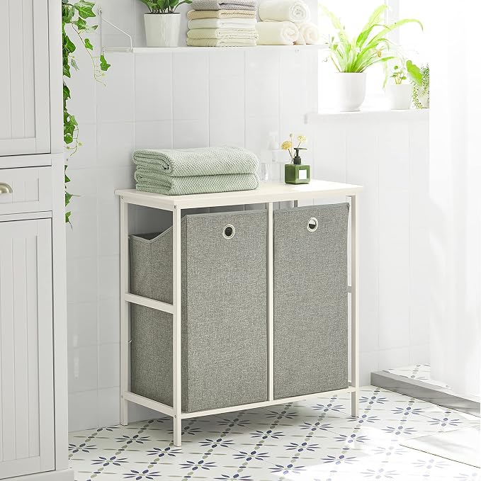 Haotian Laundry Hamper with Shelf, Laundry Basket, Laundry Sorter with 2 - Image 8