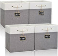 13x13x13 Storage Cube Bins 4 Pack, Collapsible Fabric Storage Cubes by Storageexperts