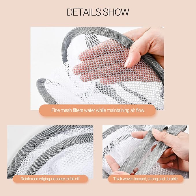Makeup Brush Dryer 2PCS Hanging Mesh Rack Basket 8.9 inch - Image 6
