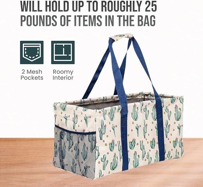 Extra Large Utility Tote Bag, Oversized Collapsible Reusable Wire Frame - Image 5