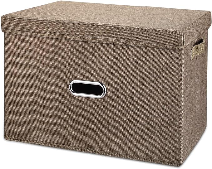 Large Linen Fabric Foldable Storage Bins by Unknown