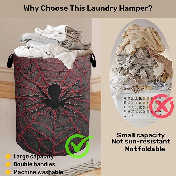Spider Web Cool Foldable Laundry Hamper - Image 3