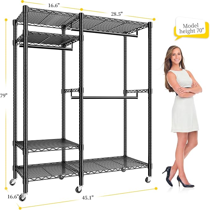 Raybee 79" H Clothes Rack Heavy Duty - Image 5