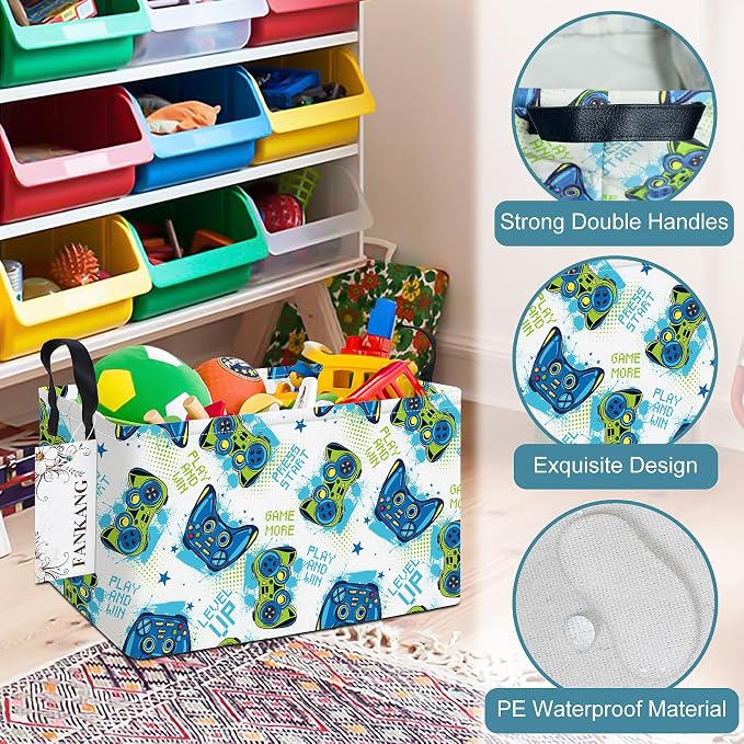 FANKANG Storage Bins, Nursery Hamper Canvas Laundry Basket Foldable - Image 6