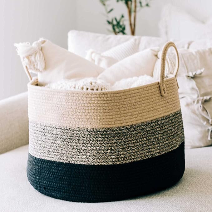 OrganiHaus Large Woven Storage Basket - Image 9