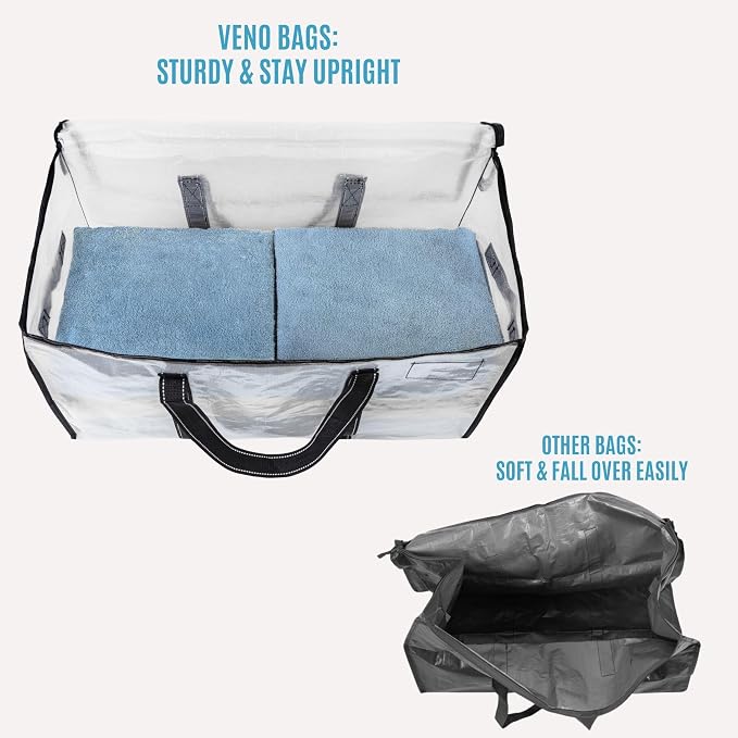 VENO 2 Pack Clear Storage Moving Bags, Heavy Duty Storage Bins - Image 7