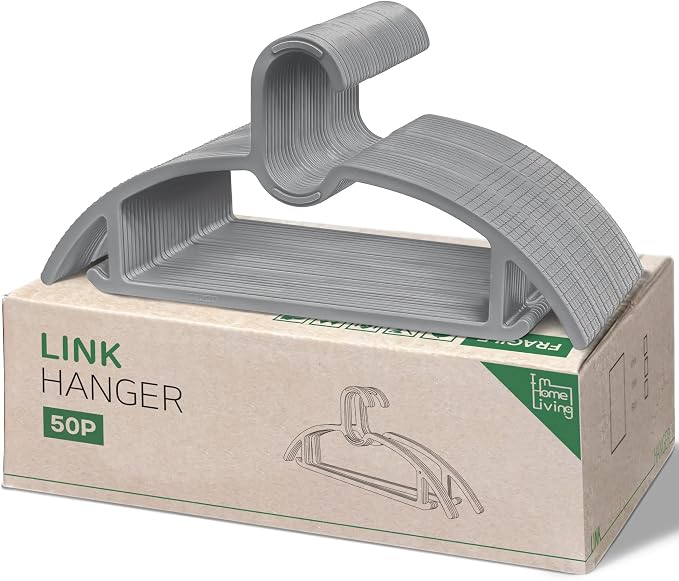 15" Compact Slim & Slimlink Interlocking Clothes Hangers, Space-Saving by IMHOMELIVING