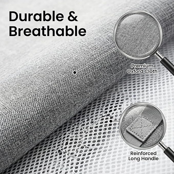 Large Collapsible Laundry Hamper, Breathable Mesh Design, Sturdy Steel Frame - Image 5