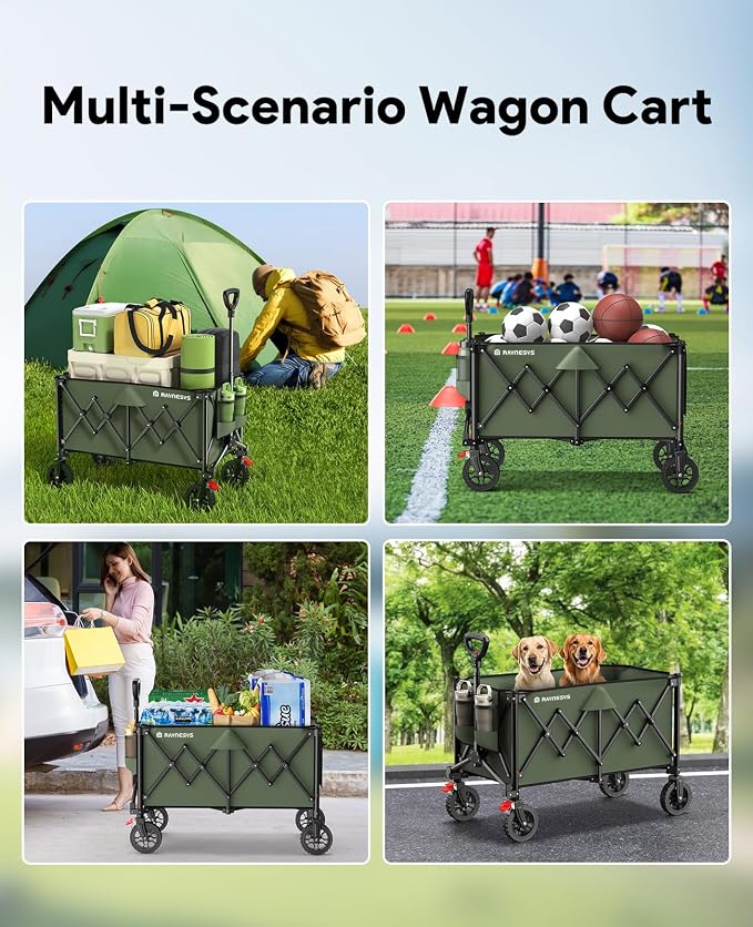 Collapsible Foldable Wagons, 440lbs Weight Capacity Beach Wagon - Image 9