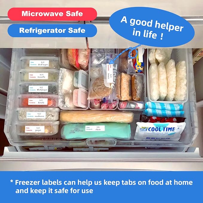 350 PCS Printholic 1" x 3" Food Storage Stickers, Removable Freezer Labels - Image 4