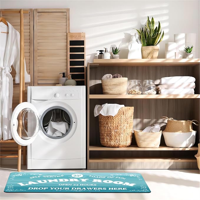Zoke Laundry Room Rug Runner Stylish Non-Slip Laundry Room Mat 20"x47" - Image 7