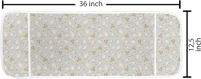 Ambesonne Tea Party Microwave Oven Cover, Coffee Pot Teapot Spoons Plates and - Image 2