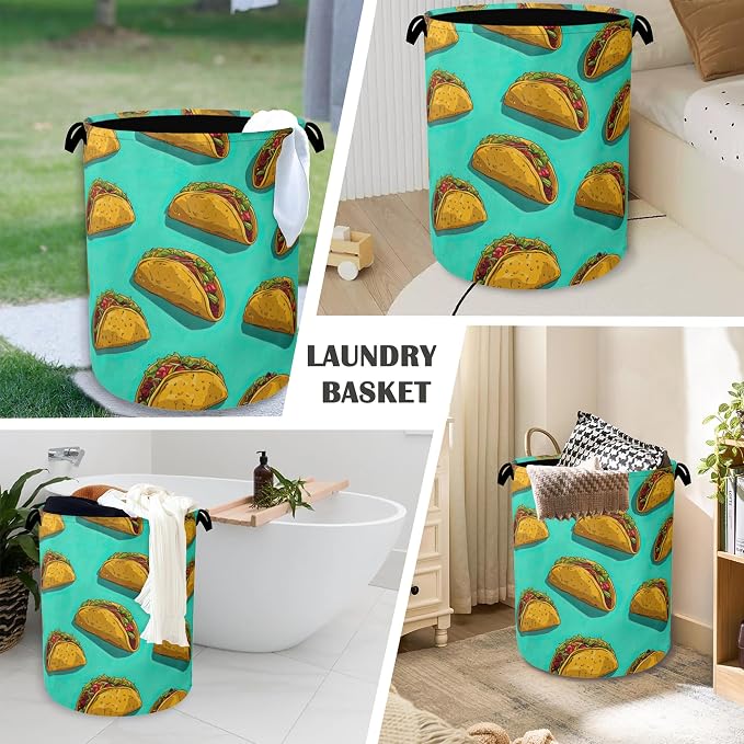Mexican Taco Laundry Hamper, Dirty Clothes Laundry Basket - Image 4