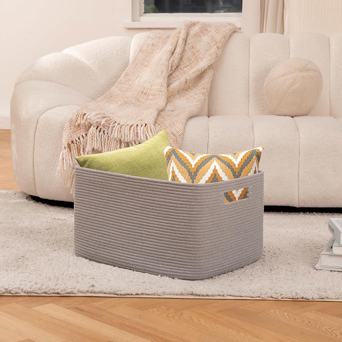 OIAHOMY 75L Large Blanket Basket, Woven Blanket Storage Basket - Image 2