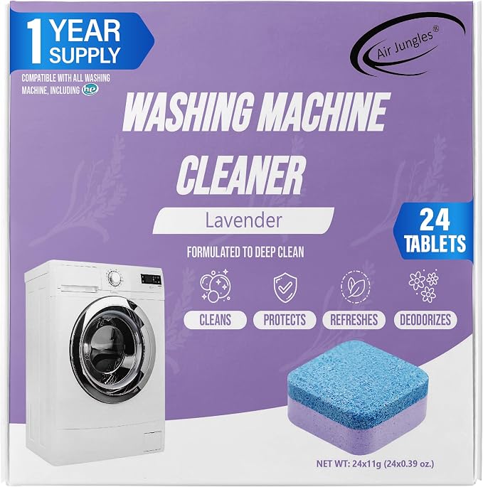 Air Jungles Washing Machine Cleaner Tablets 24 Count, Lavender Scent, Deep by AirJungles