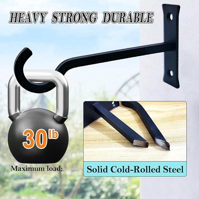 6inch Heavy Duty Hanging Plant Brackets 2pcs Bird Feeder Hanger Decorative - Image 3