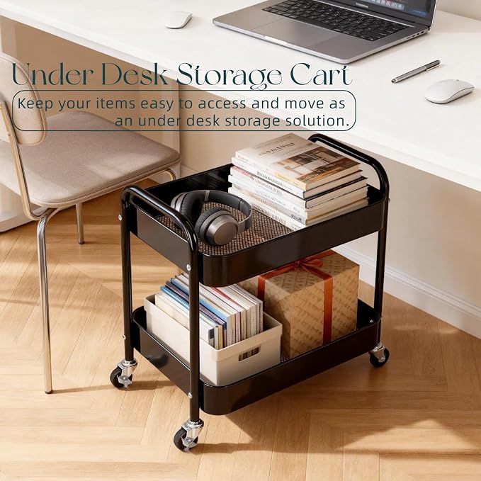 2 Tier Rolling Cart with Wheels - Image 6