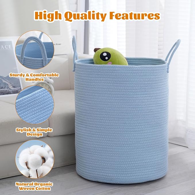 Woven Basket Nursery Laundry Hamper - Image 3
