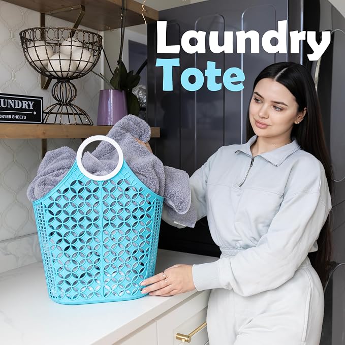 Fox Run Blue Cleaning Caddy, Laundry and Produce Basket - Image 3