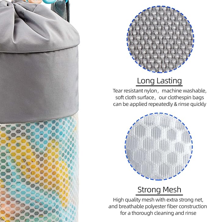 Mesh Clothespin Bag Holder Outside, Ventilation and Moisture Resistance - Image 5