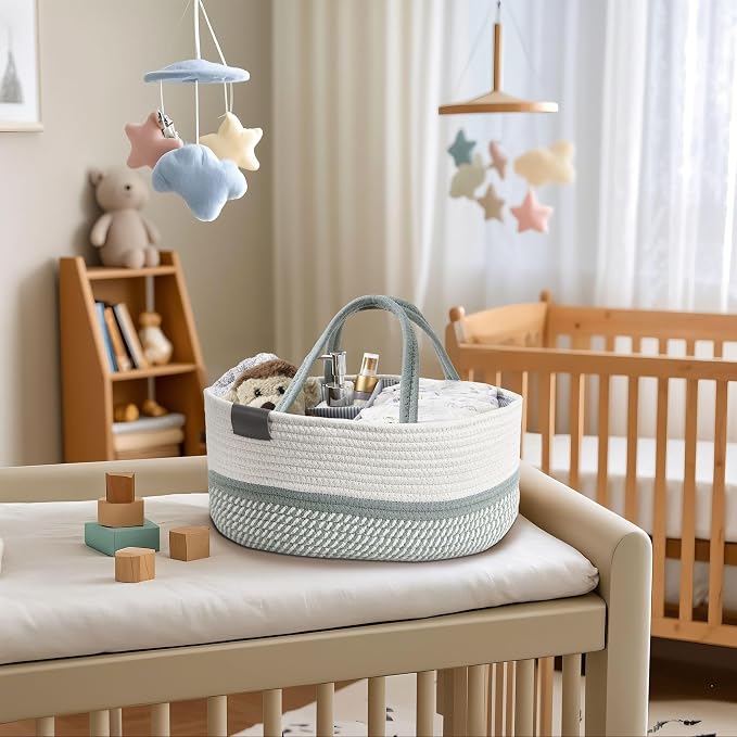 DECOMOMO Baby Caddy Organizer, Diaper Caddy Basket, Baskets - Image 2