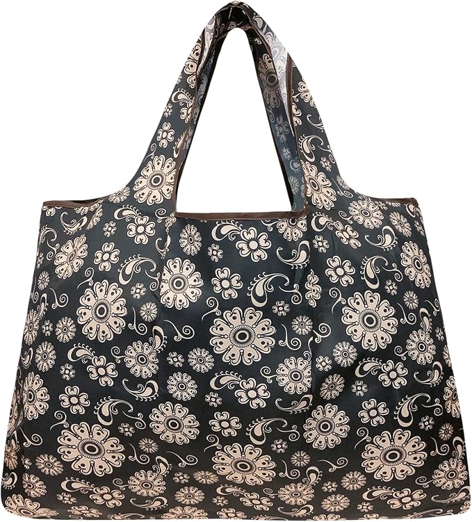allydrew Large Foldable Tote Nylon Reusable Grocery Bag - Image 2