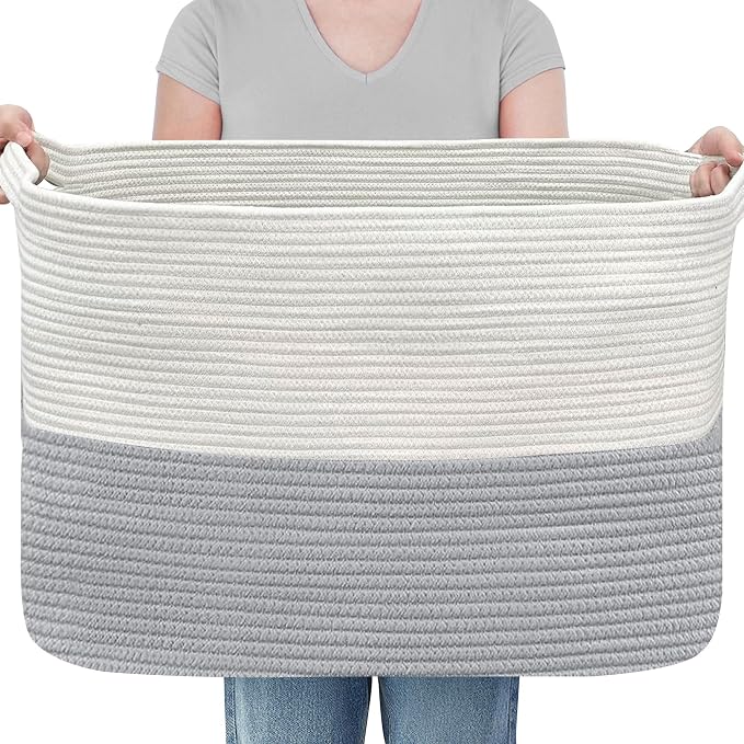 XXXXL Blanket Basket, Extra Large Wicker Woven Blanket Pillow Storage Bin by MEGASKET