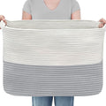 XXXXL Blanket Basket, Extra Large Wicker Woven Blanket Pillow Storage Bin by MEGASKET
