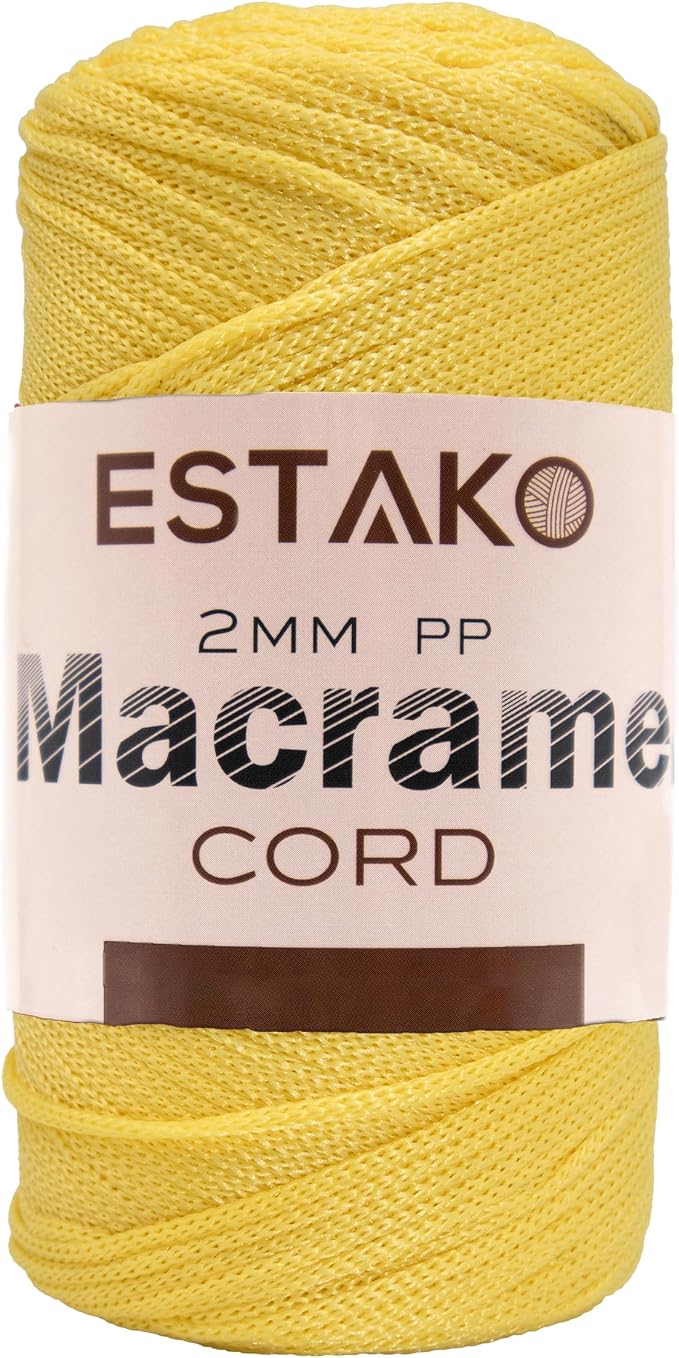 Estako 2 mm PP Polyester Macrame Cord 100% Polypropylene Perfect Supplies by Estako