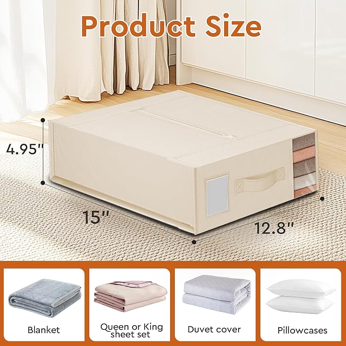 2 Pack Bed Sheet Closet Organizers and Storage, Sturdy Foldable Storage - Image 2