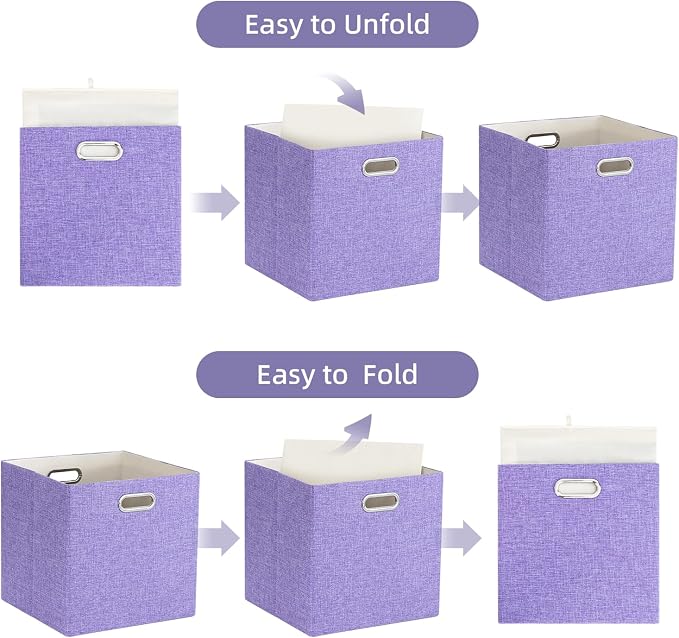 Foldable Cube Storage Bin Organizing Baskets Cubby Boxes Fabric Storage Cubes - Image 4